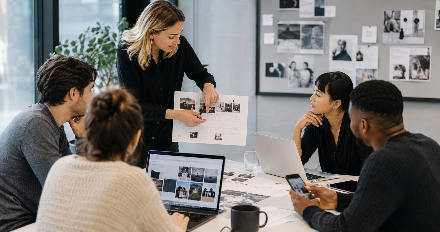 Équipe travaillant sur une stratégie marketing