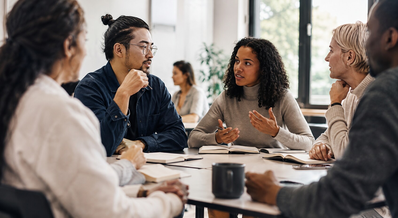 Deux professionnels en conversation
